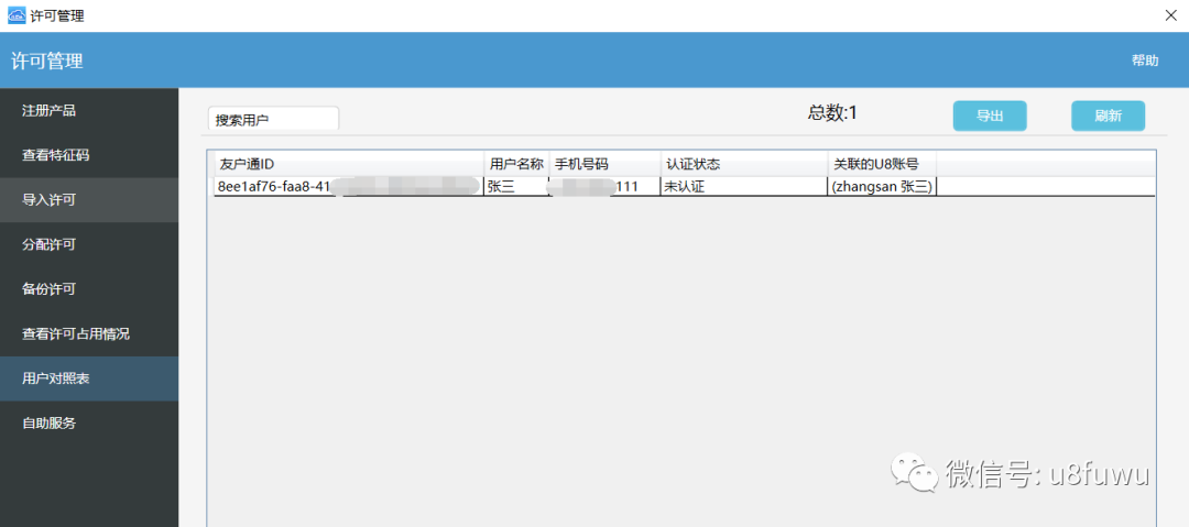 用友U8+许可管理